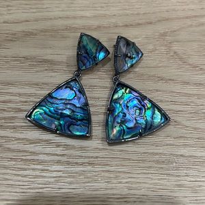 Kendra Scott abalone triangle drop earrings